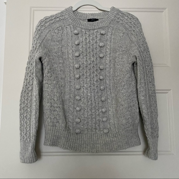 J.CREW Popcorn Cable Knit Sweater in Grey - Picture 3 of 7